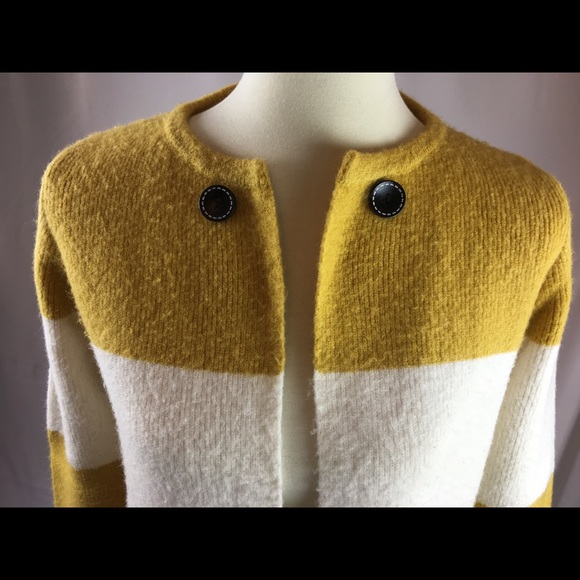 La Fee Verte cardigan. Yellow and white stripe. XS - Picture 4 of 8